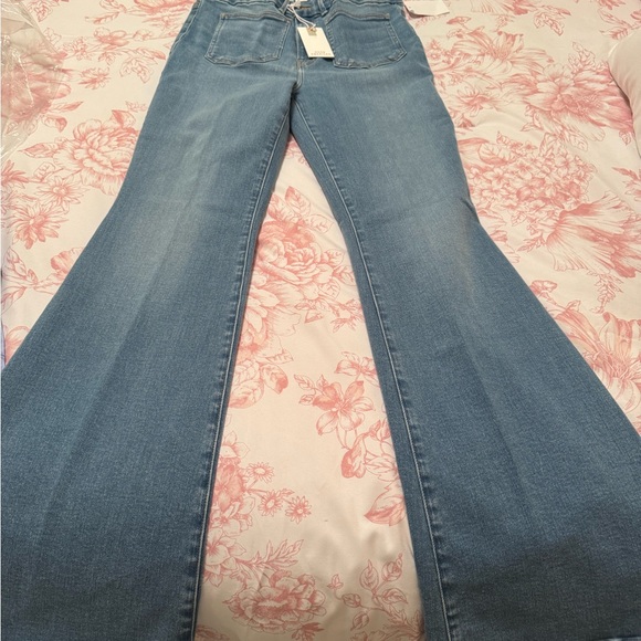 Good American Light Blue Flare Jeans - Picture 1 of 6
